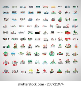 ***2015*** Christmas Icons And Elements Set - Isolated On Gray Background - Vector Illustration, Graphic Design Editable For Your Design, Collection Of Christmas Icons 