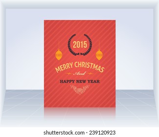 2015 Christmas Typographic Text, Greeting Card, Background, Flyer, Poster Design 