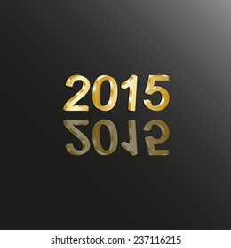 2015, the date of the new year, gold font, design vector,eps10