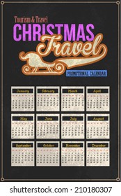 2015 Full Calendar Template - Promotion Poster Vector Design 