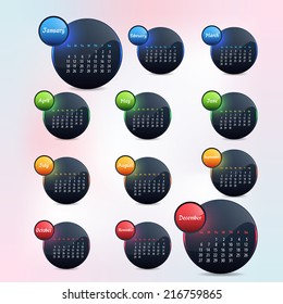 2015 Full Calendar Template - Promotion Poster Vector Design 