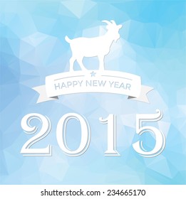 2015 greeting card with a polygon goat  background. Vector.