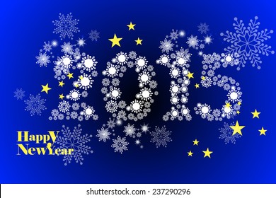 2015 greeting card template of happy new year, snowflake pattern background - eps10 illustration 