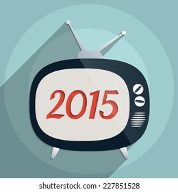 2015 Happy New Year background. Flat design illustration.
