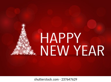 2015 Feliz Año Nuevo con árbol de Navidad. Ilustración vectorial.