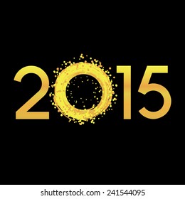 2015 Happy New Year. background with gold. vector illustration