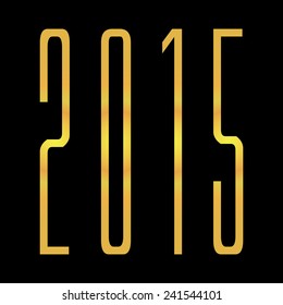 2015 Happy New Year. background with gold. vector illustration