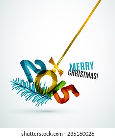 2015 Happy New Year Concept, Festive Christmas Holiday Icon