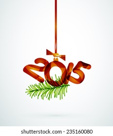 2015 Happy New Year Concept, Festive Christmas Holiday Icon