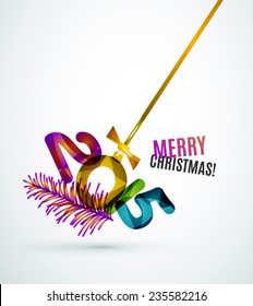 2015 Happy New Year Concept, Festive Christmas Holiday Icon