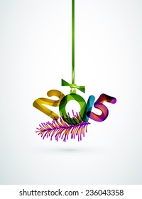2015 Happy New Year Concept, Festive Christmas Holiday Icon
