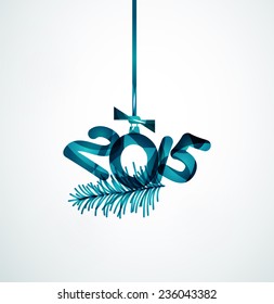 2015 Happy New Year Concept, Festive Christmas Holiday Icon