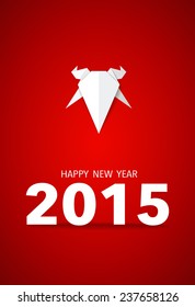 2015 Happy New Year. Year of Goat. Vector illustration.