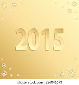 2015 happy new year gold paper design
