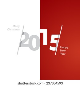 2015 Happy New Year gray white red background