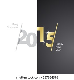 2015 Happy New Year gray gold black background