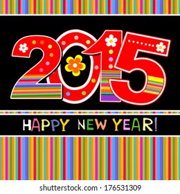 2015 Happy New Year greeting card or background. Vector illustration 