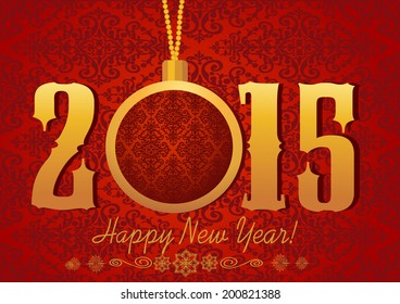 2015 Happy New Year greeting card or background.