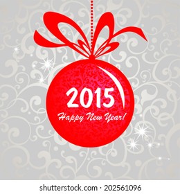 2015 Happy New Year greeting card or background. Vector illustration 