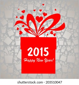 2015 Happy New Year greeting card or background. Vector illustration 