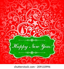 2015 Happy New Year greeting card. Vector Illustration 