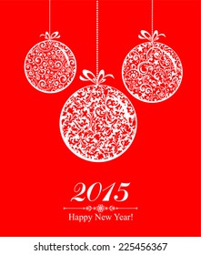 2015 Happy New Year greeting card or background. Vector illustration 
