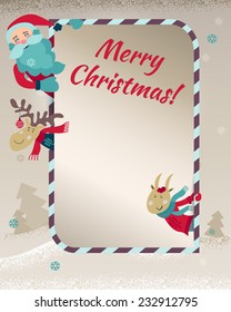 2015 Happy New Year greeting card. Celebration background with winter Landscape. Vector Illustration