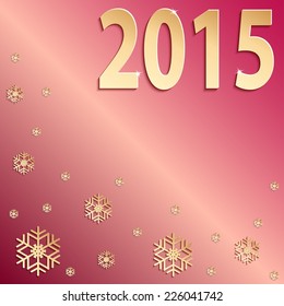 2015 happy new year red paper design