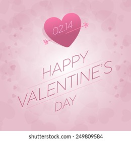 2015 Happy Valentine's day lettering card. Vector illustration.