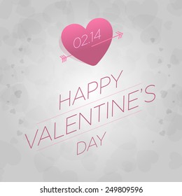 2015 Happy Valentine's day lettering card. Vector illustration.