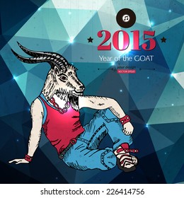 2015 hipster background. Year of the goat.  Geometric design. Vector illustration.