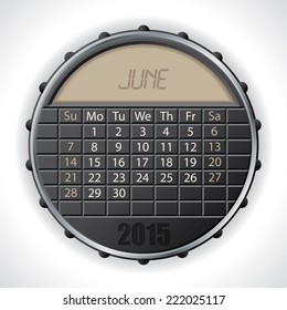 2015 june calendar design with color lcd display