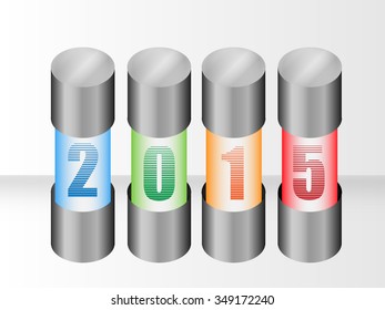 2015, light stick, Eps10, vector illustration