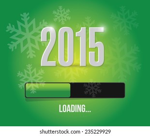 2015 loading year bar illustration design over a green background