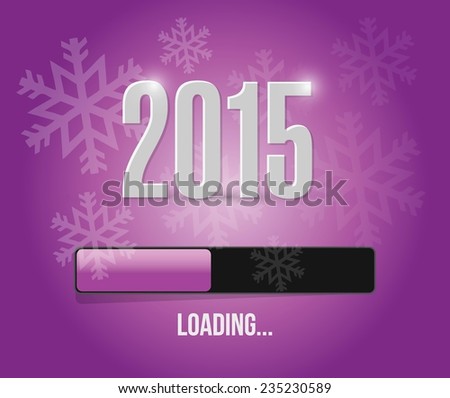2015 loading year bar illustration design over a purple background