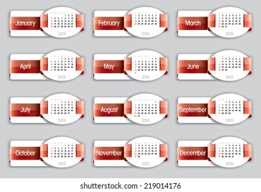 2015 Modern Calendar.