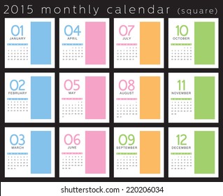 2015 monthly calendar vertical