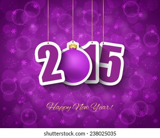2015 New year background with ball tag