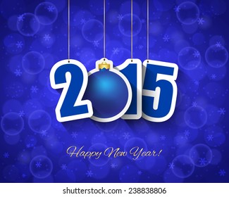 2015 New year background with ball tag