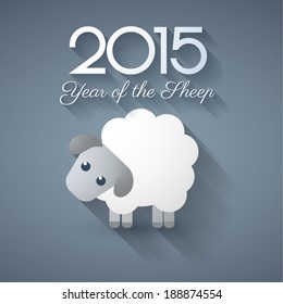 2015 New year background in trendy flat style with long shadow. Vector eps10