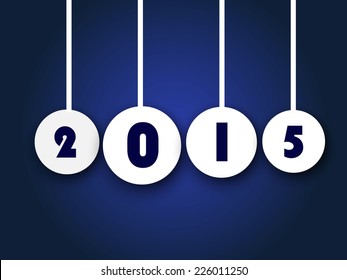 2015 new year blue background. Vector illustration 