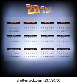 2015 New Year Calendar in futuristic style