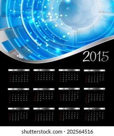2015 New Year Calendar Vector Illustration