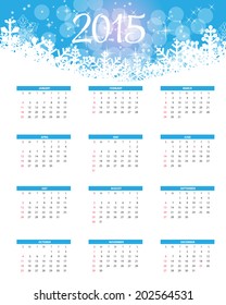 2015 New Year Calendar Vector Illustration
