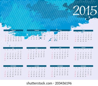 2015 New Year Calendar Vector Illustration 