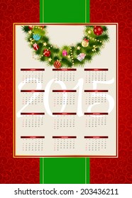2015 New Year Calendar Vector Illustration 