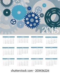 2015 New Year Calendar Vector Illustration 