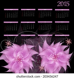 2015 New Year Calendar Vector Illustration 