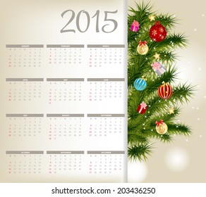 2015 New Year Calendar Vector Illustration 
