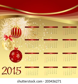 2015 New Year Calendar Vector Illustration 